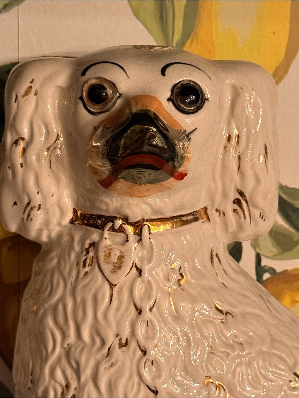 Staffordshire White Wally Dig Figurines Decorative Pet Statue— price is for two